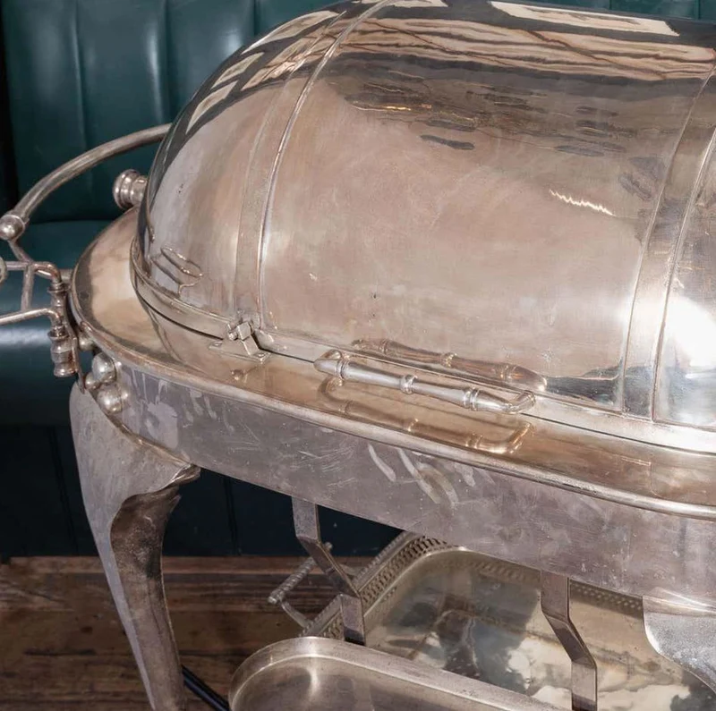 Casa Padrino Luxus Barock Hotel Servierwagen Silber - Barockstil Trolley - Hotel Accessoires