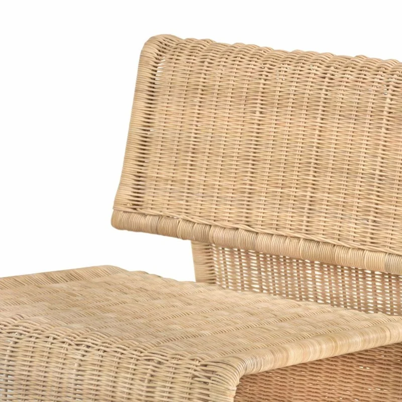 Casa Padrino Luxus Rattan Sessel Naturfarben - Rattan Wohnzimmer Möbel