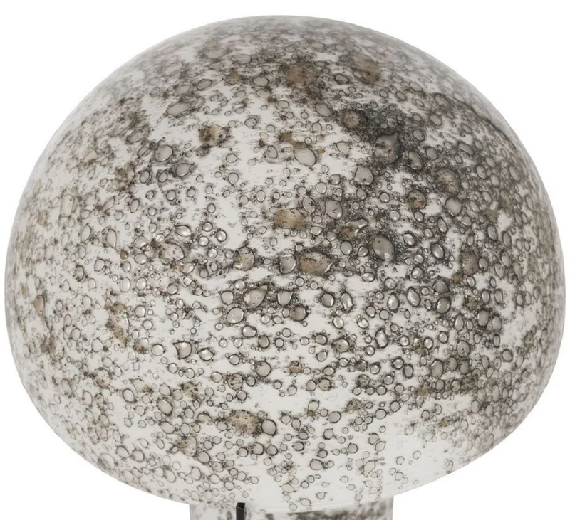 Casa Padrino Luxus Glas Tischleuchte Weiß / Grau H. 36 cm - Runde Schreibtischleuchte