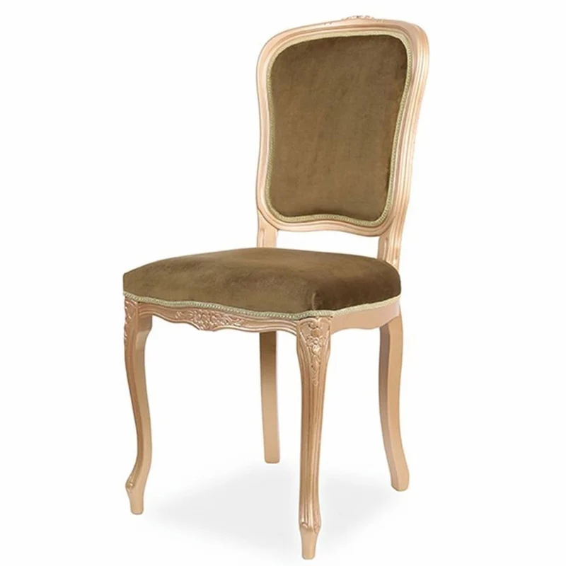 Casa Padrino Luxus Barock Esszimmer Stuhl 6er Set Olivgrün / Beige H. 100 cm - Barock Esszimmer Möbel