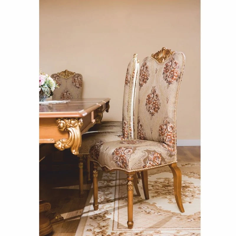 Casa Padrino Luxus Barock Esszimmer Stuhl Braun / Gold H. 120 cm - Barockstil Möbel