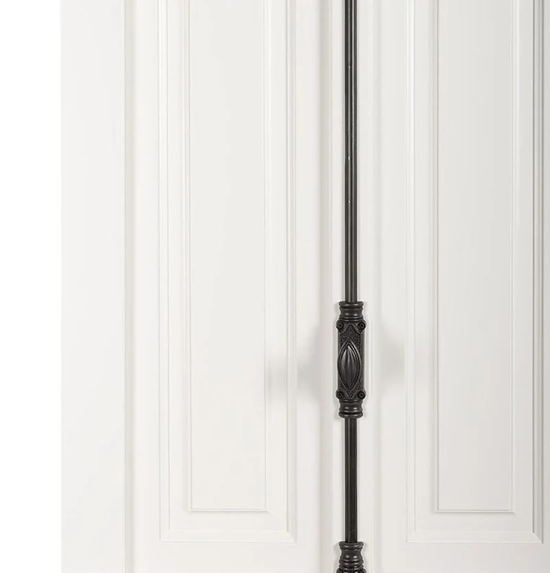 Casa Padrino Massivholz Schrank Weiß mit großzügigem Stauraum 48 x 88 x 245cm mit 4 Türen
