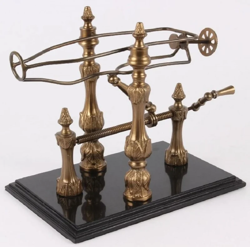 Casa Padrino Jugendstil Weinständer Gold / Schwarz 40 cm - Weinflaschenständer mit Marmorsockel