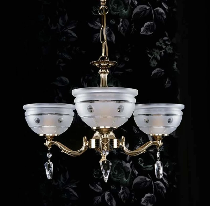 Casa Padrino Luxus Barock Kronleuchter mit böhmischen Kristallglas Messing Ø 53 cm