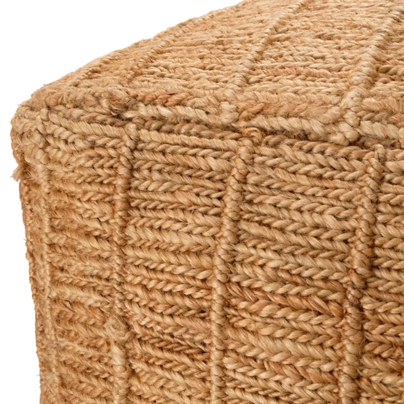 Casa Padrino Luxus Hocker aus Natur Jute 60 x 60 x H. 40 cm - Wohnzimmer Sitzhocker - Luxus Möbel