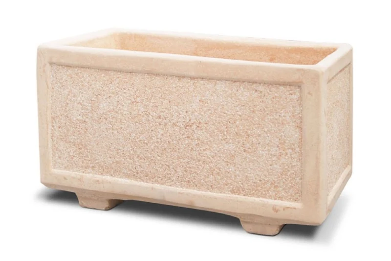 Casa Padrino Beton Blumenkübel Rosa 82 x 42 x H. 44 cm - Rechteckiger Beton Pflanzkübel