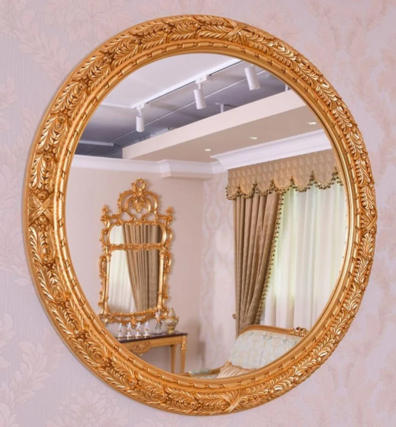 Casa Padrino Luxus Barock Spiegel Gold Ø 108 cm - Runder Barockstil Wandspiegel - Made in Italy
