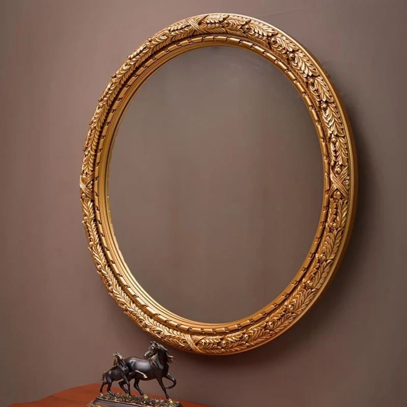 Casa Padrino Luxus Barock Spiegel Gold Ø 108 cm - Runder Barockstil Wandspiegel - Made in Italy