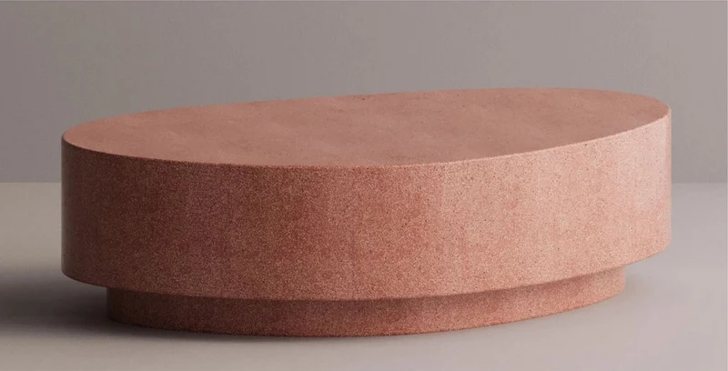 Casa Padrino Luxus Beton Couchtisch Rot 142 cm - Wohnzimmer & Garten Möbel