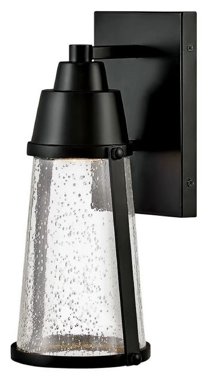 Casa Padrino Luxus LED Außenwandleuchte Schwarz H. 30,7 cm - Luxus Außenbeleuchtung