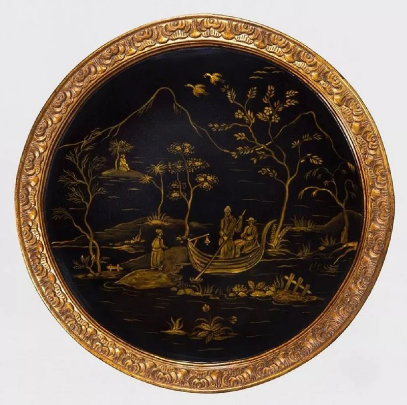 Casa Padrino Luxus Barock Beistelltisch im chinesischen Stil Antik Gold / Schwarz - Barock Möbel