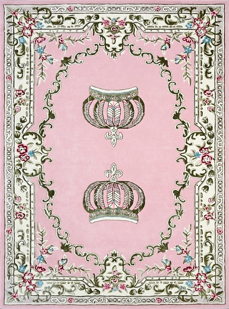 Pompöös by Casa Padrino Luxus Barock Teppich Krone von Harald Glööckler Rosa - Verschiedene Größen