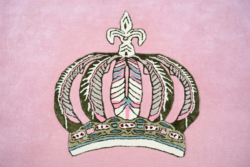 Pompöös by Casa Padrino Luxus Barock Teppich Krone von Harald Glööckler Rosa - Verschiedene Größen