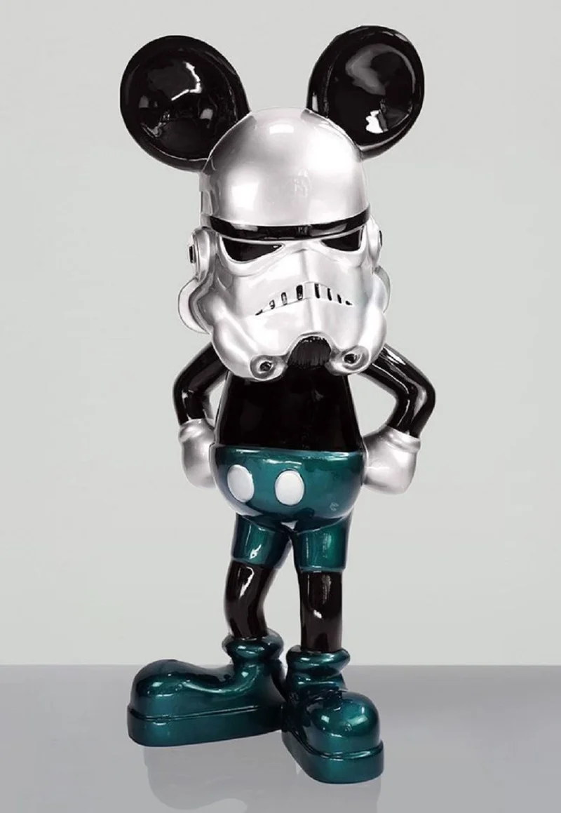 Casa Padrino XXL Deko Skulptur Schwarz / Grün / Silber H. 120 cm - Wohnzimmer & Garten Deko