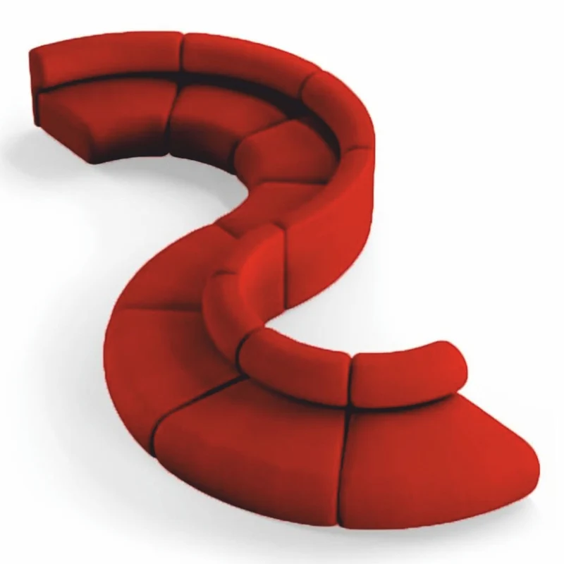 Casa Padrino Luxus Sofa Rot 590 cm - Gebogenes Modulares 8 Teiliges Sofa - Hotel Möbel