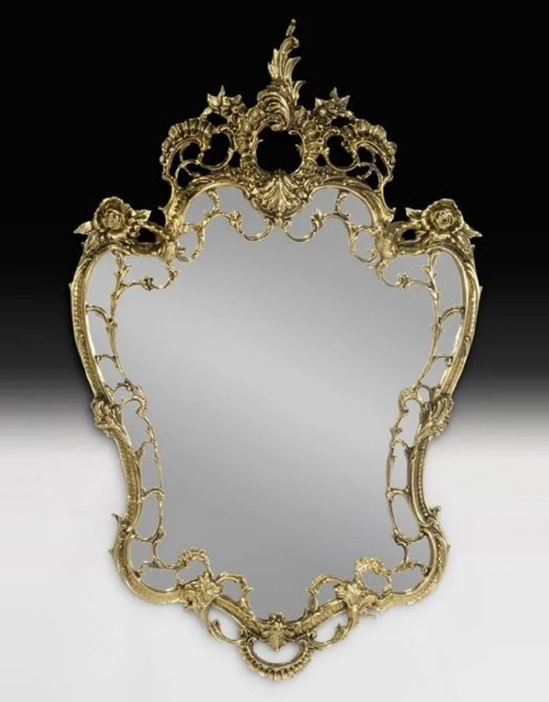 Casa Padrino Luxus Barock Bronze Spiegel Gold H. 110 cm - Barock Möbel