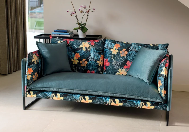 Casa Padrino Luxus Wohnzimmer Sofa mit Blumendesign 180 cm