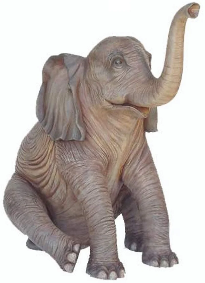 Casa Padrino XXL Garten Deko Skulptur Elefant Grau H. 150 cm - XXL Garten Figuren