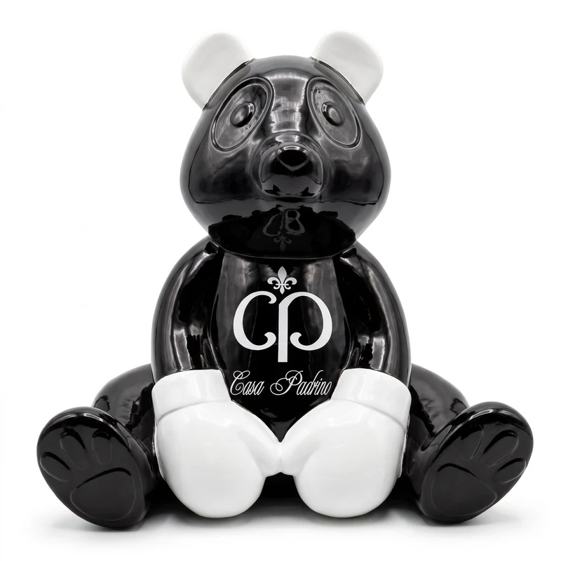 Casa Padrino Luxus Deko Figur Boxer Teddybär Schwarz / Weiß 50 cm - Deko Skulptur