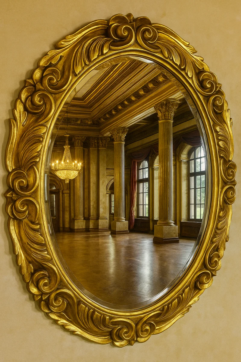 Casa Padrino Barock Spiegel Gold H. 90 cm - Barockstil Möbel