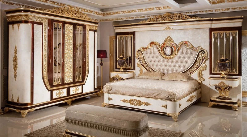 Casa Padrino Luxus Barock Spiegel Braun / Gold H. 130 cm - Barock Möbel