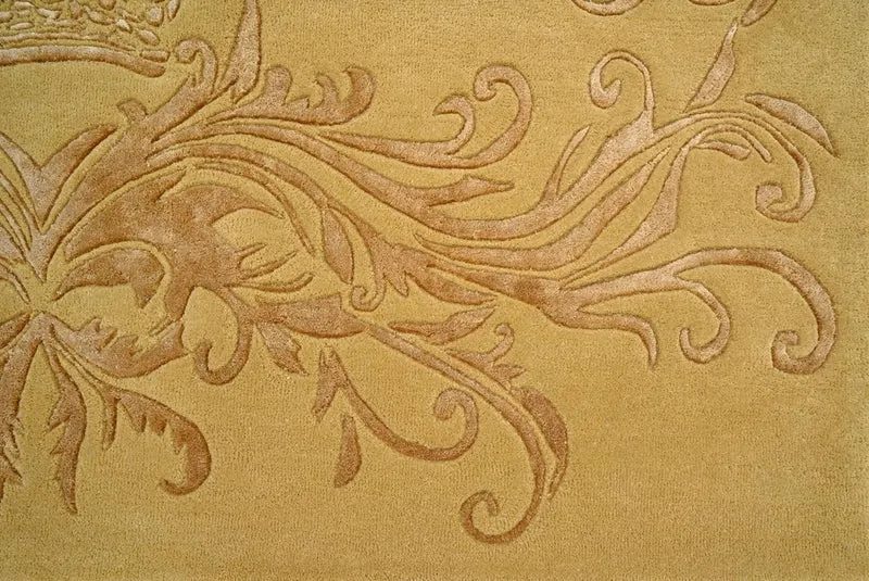 Pompöös by Casa Padrino Luxus Barock Teppich Krone von Harald Glööckler Gold 200 x 300 cm