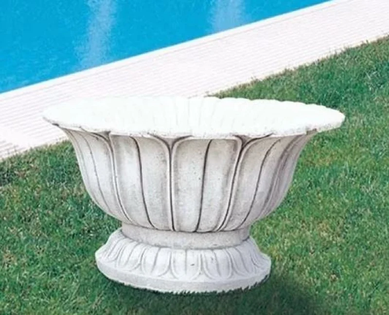 Casa Padrino Luxus Barock Blumentopf Antik Weiß Ø 36 x H. 32 cm - Made in Italy