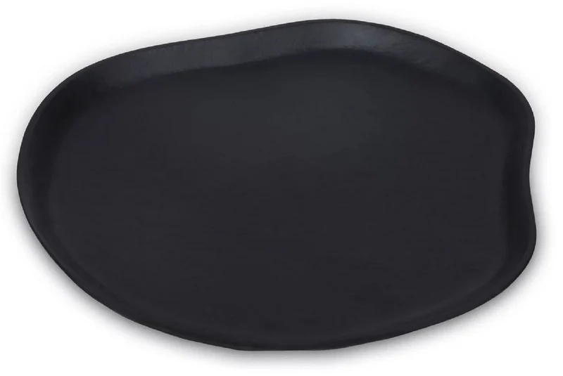 Casa Padrino Luxus Aluminium Tablett Matt Schwarz 60 cm - Deko Accessoires