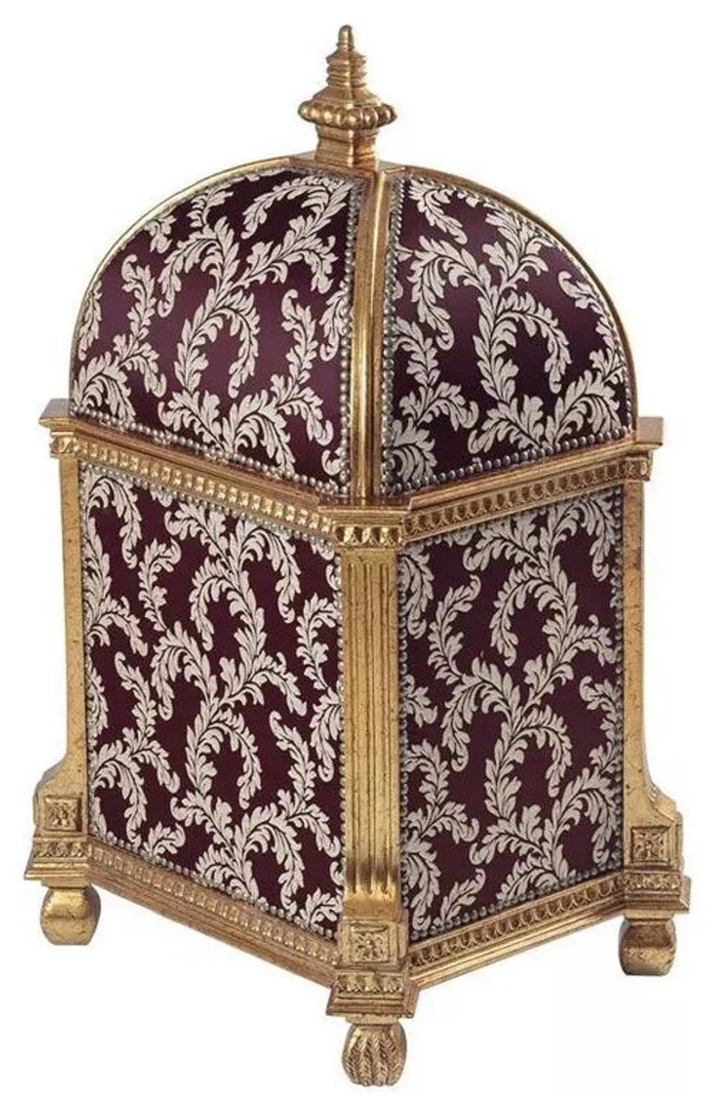 Casa Padrino Barock Katzenhaus Lila / Gold H. 94 cm - Barock Tiermöbel