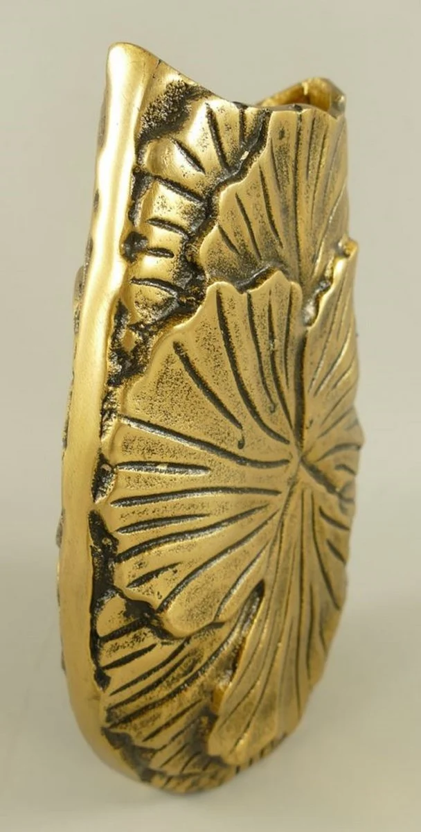 Casa Padrino Deko Vase Bronze H. 27 cm - Aluminium Blumenvase - Deko Accessoires