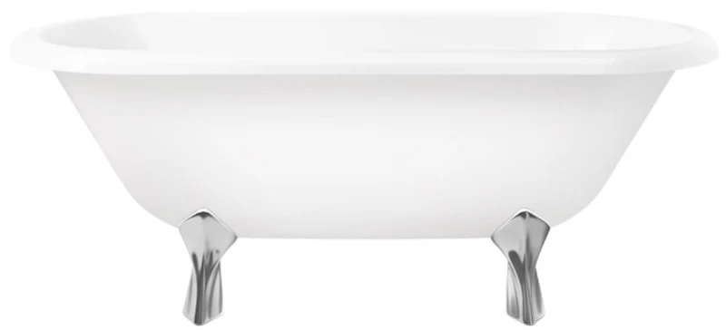 Casa Padrino Jugendstil Badewanne Weiß / Silber 170 cm - Freistehende Retro Stil Badewanne