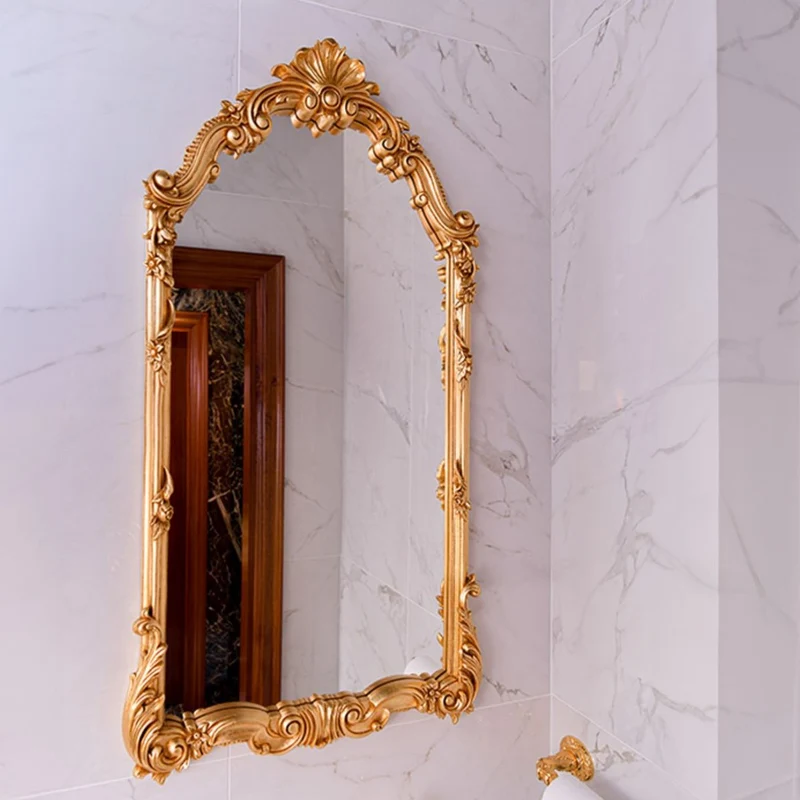 Casa Padrino Luxus Barock Spiegel Gold H. 111 cm - Prunkvoller Barockstil Wandspiegel - Made in Italy