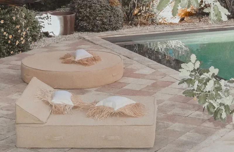 Casa Padrino Luxus Gartenliege / Poolliege Beige Ø 180 cm