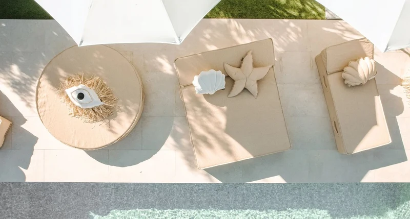 Casa Padrino Luxus Gartenliege / Poolliege Beige Ø 180 cm