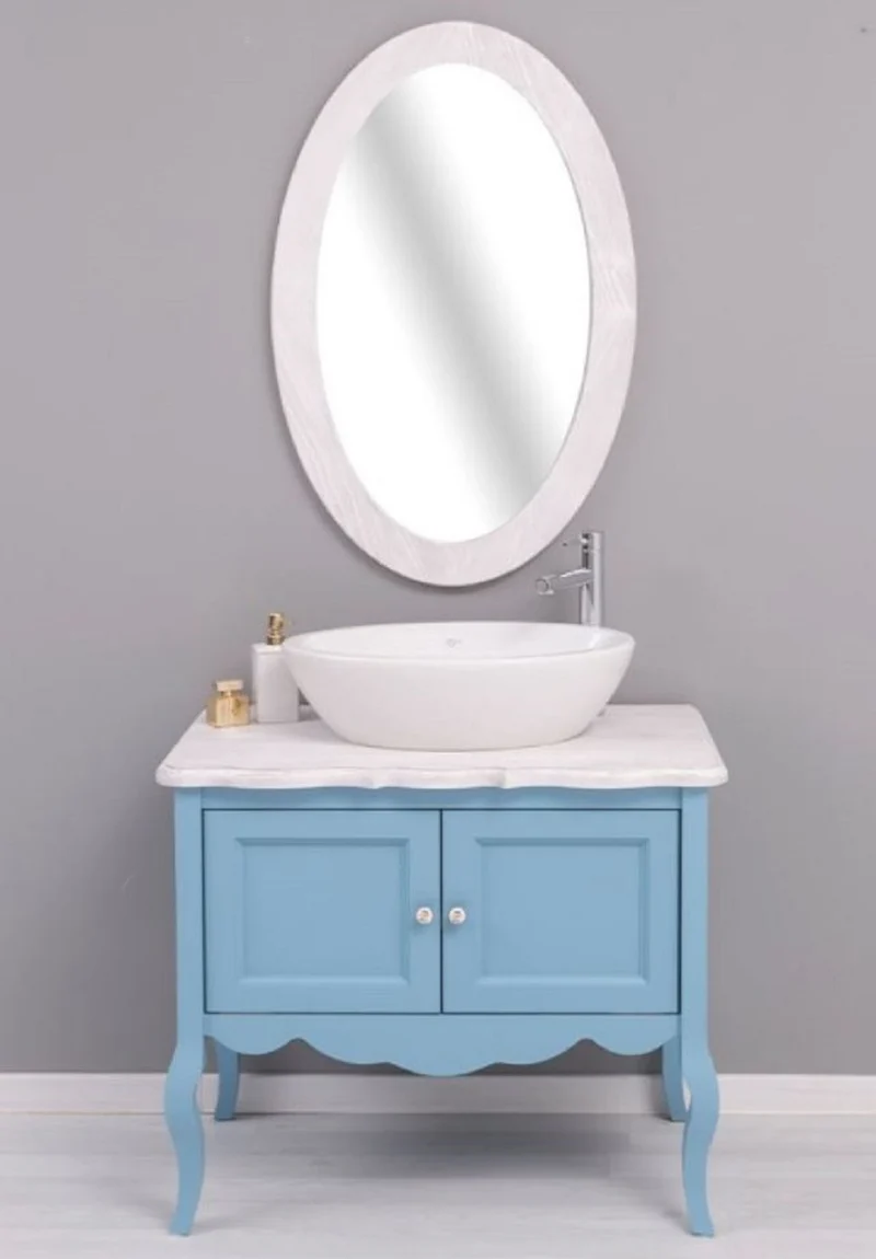 Casa Padrino Landhausstil Badezimmer Set Hellblau / Hellgrau - Landhausstil Badezimmer Möbel