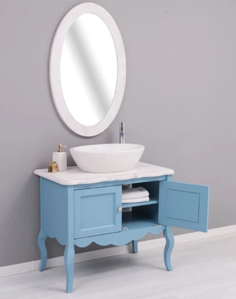 Casa Padrino Landhausstil Badezimmer Set Hellblau / Hellgrau - Landhausstil Badezimmer Möbel