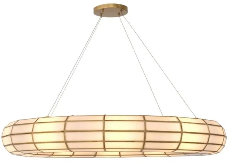 Casa Padrino Luxus Kronleuchter Antik Messing / Weiß Ø 118 x H. 18 cm