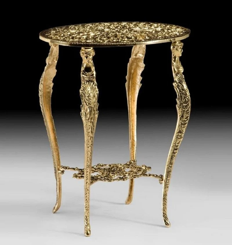 Casa Padrino Luxus Barock Bronze Beistelltisch Gold H. 55 cm - Barock Möbel