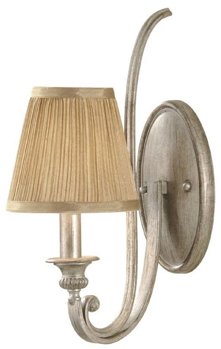 Casa Padrino Barock Wandleuchte Silber / Gold H. 39,1 cm - Wandleuchten im Barockstil