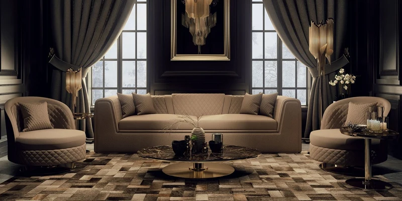 Casa Padrino Luxus Wohnzimmer & Hotel Sofa Grau / Gold 260 cm