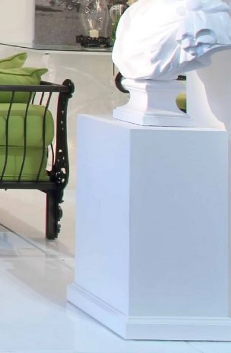 Casa Padrino Luxus Barock Massivholz Säule Weiß H. 110 cm - Barock Möbel