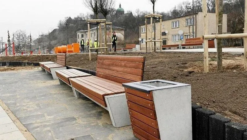 Casa Padrino Parkbank - Stadtbank Braun / Grau 200 cm - Outdoor & Park Möbel