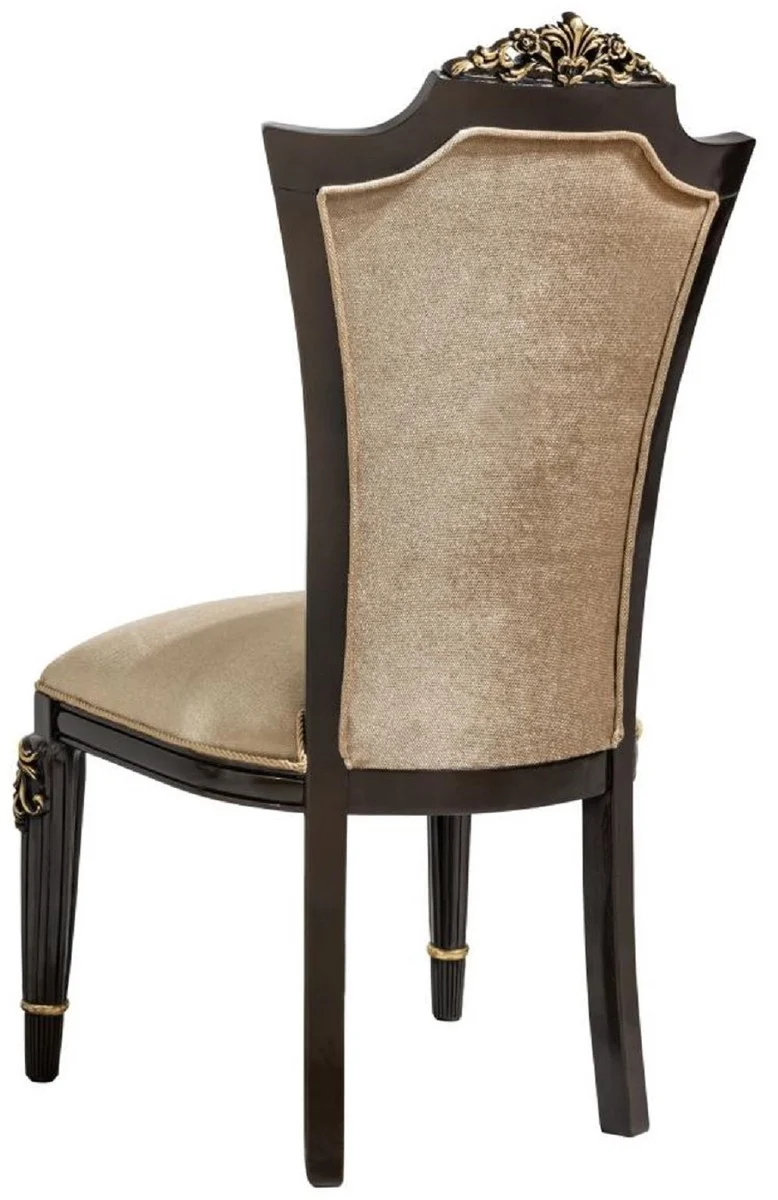Casa Padrino Luxus Barock Esszimmer Stuhl Hellbraun H. 115 cm - Barock Möbel