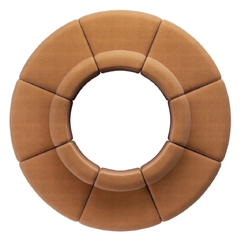 Casa Padrino Luxus Sofa Braun Ø 340 x H. 72 cm - Rundes Modulares Sofa - Luxus Möbel