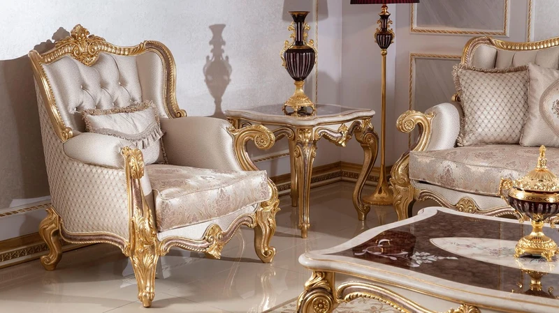 Casa Padrino Luxus Barock Sessel Silber / Braun / Gold 112 cm