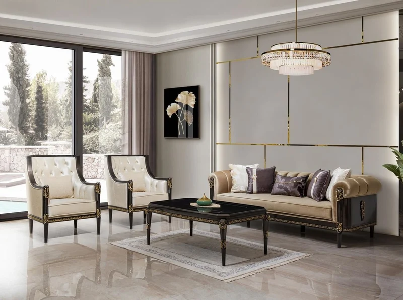 Casa Padrino Luxus Barock Couchtisch Dunkelbraun / Gold 132 cm - Barock Möbel