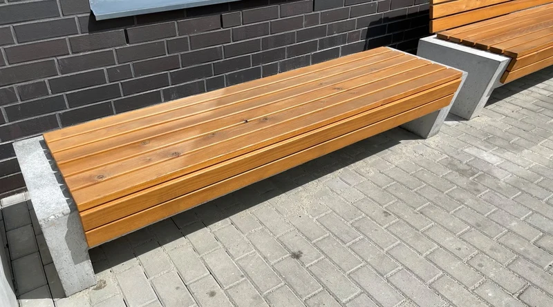 Casa Padrino Parkbank - Stadtbank Naturfarben / Grau 200 cm