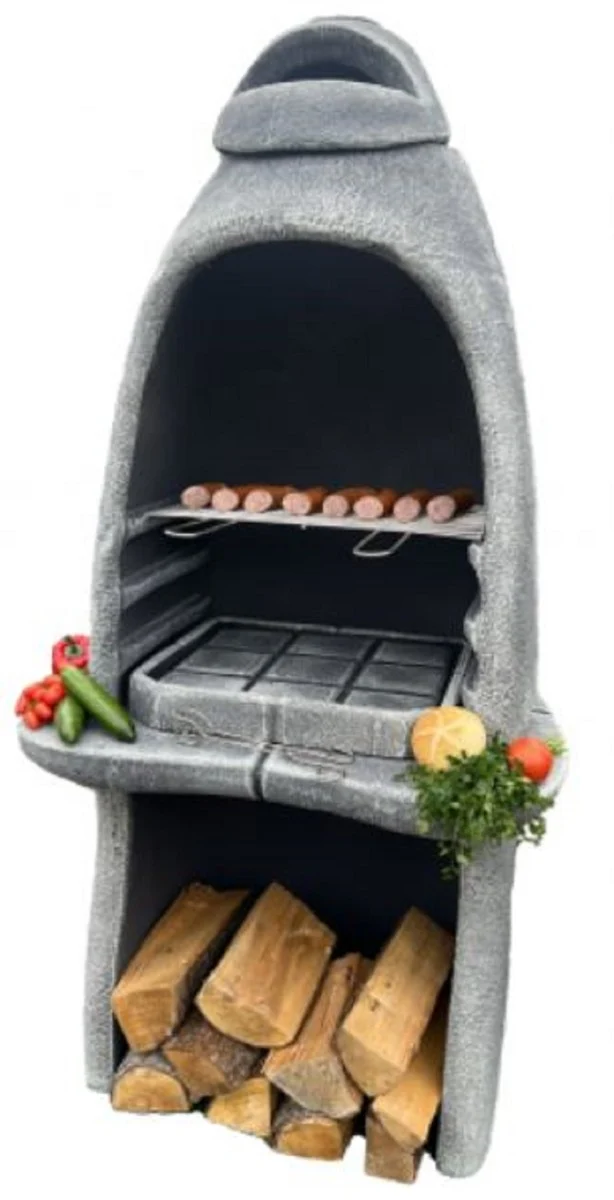 Casa Padrino Luxus Beton Gartengrill Grau 156 x 61 x H. 223 cm