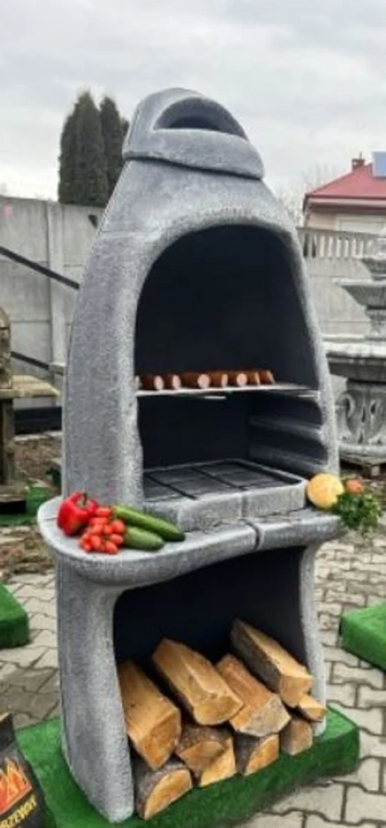 Casa Padrino Luxus Beton Gartengrill Grau 156 x 61 x H. 223 cm