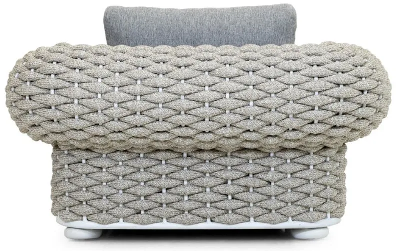 Casa Padrino Luxus Gartensessel Grau / Beige / Weiß 135 cm